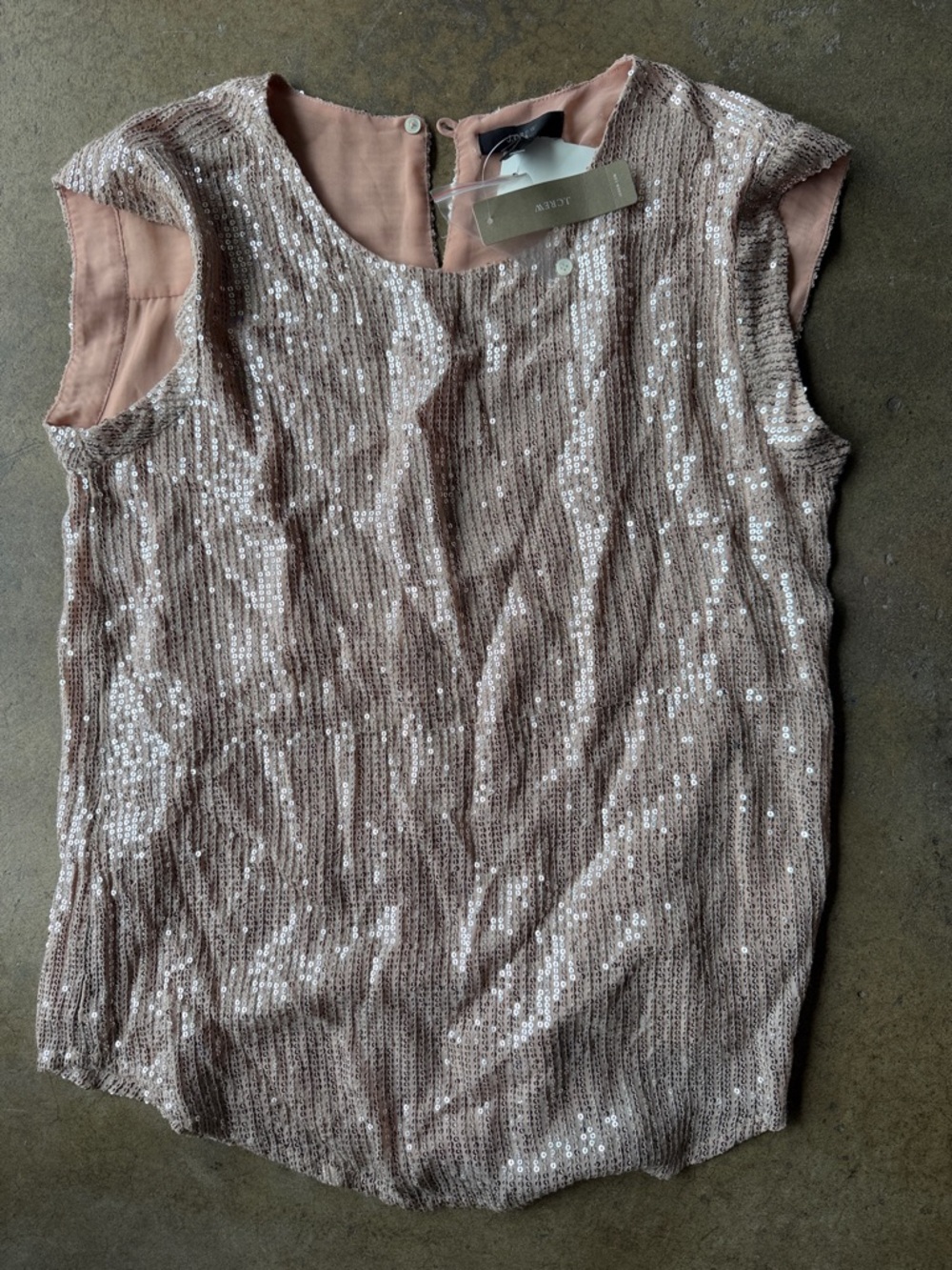 J. Crew Sequin Sleeveless Blush-Cream Camisole